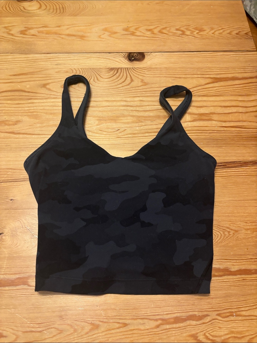 lululemon athletica Black Camo Cropped Camisole